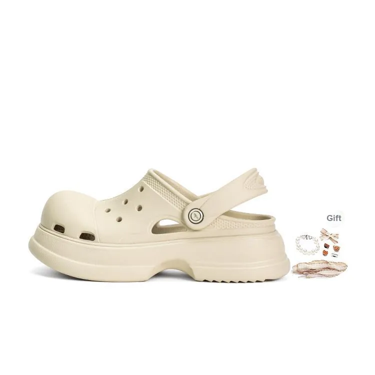 Ouder Sand Open Ended Laugh Collection, Heart Holes Summer, Honey Ice Cream Clogs Women's Khaki-0