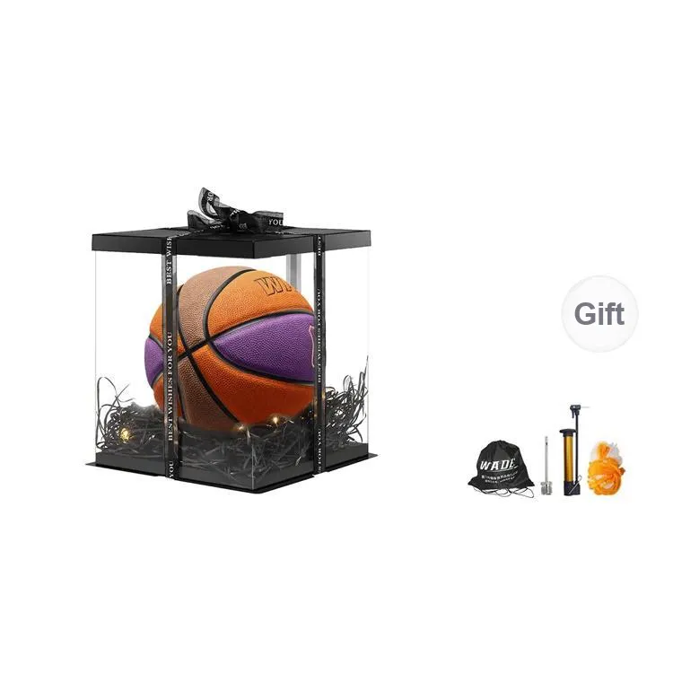 WADE Cow Leather Basketball Brown Orange Purple Size 7 Ball Training-2