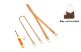 60cm Beeswax Cow Leather Shoulder Strap+40cm Gold Copper Chain Set[Includes Modified Accessories]