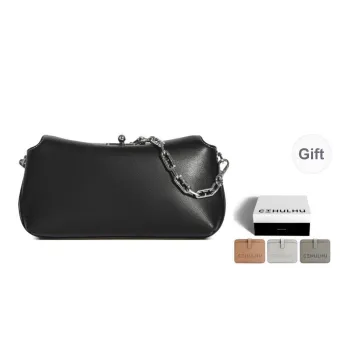 Cthulhu Cow Leather Detachable Chain Baguette Bag Medium Size Women's
