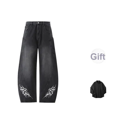 FAX FOR FMACM Джинсы Унисекс Камень Промытый Черный