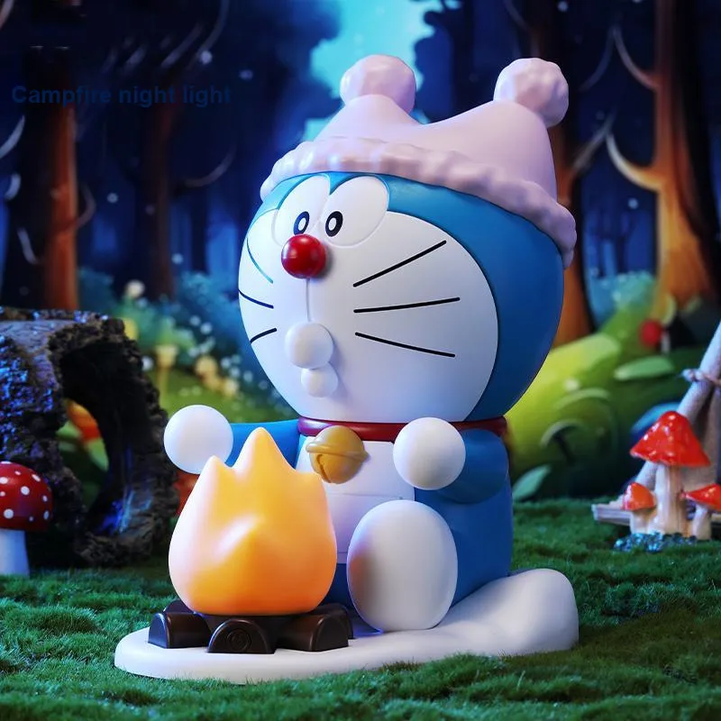 ROCK Doraemon Characters Ornament Night Light Cute Styling Comfortable Warm Light Chibi Figures-4