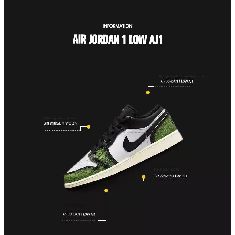 Jordan 1 Low Wear Away Electric Green GS-1