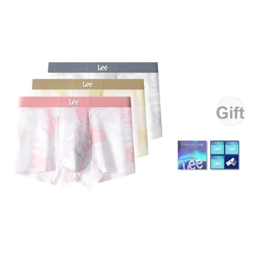 Lee Мужское нижнее белье 10A Полынь Антибактериальное Дышащее Бесшовные Боксеры 4 упаковки Независимый Подарочный набор в коробке