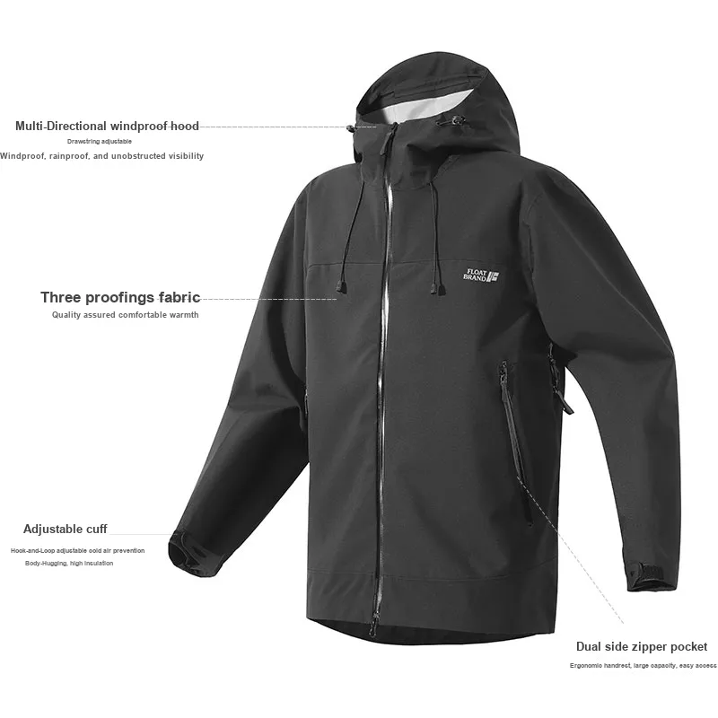 FLOAT Waterproof, Windproof, Breathable, Water Repellent Windbreaker Jacket Unisex-8