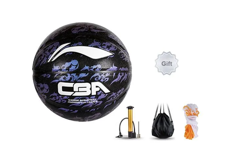 LiNing CBA Collection PU Basketball Purple Size 7 Training Match Unisex-3