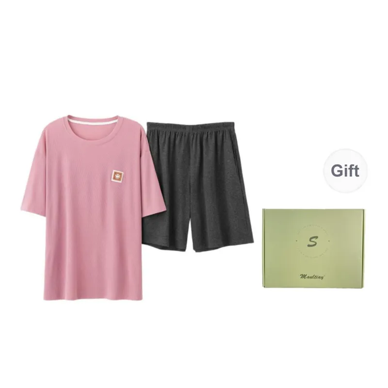 Maultiay Pajama Set Men's Gift Box Set Pink-0