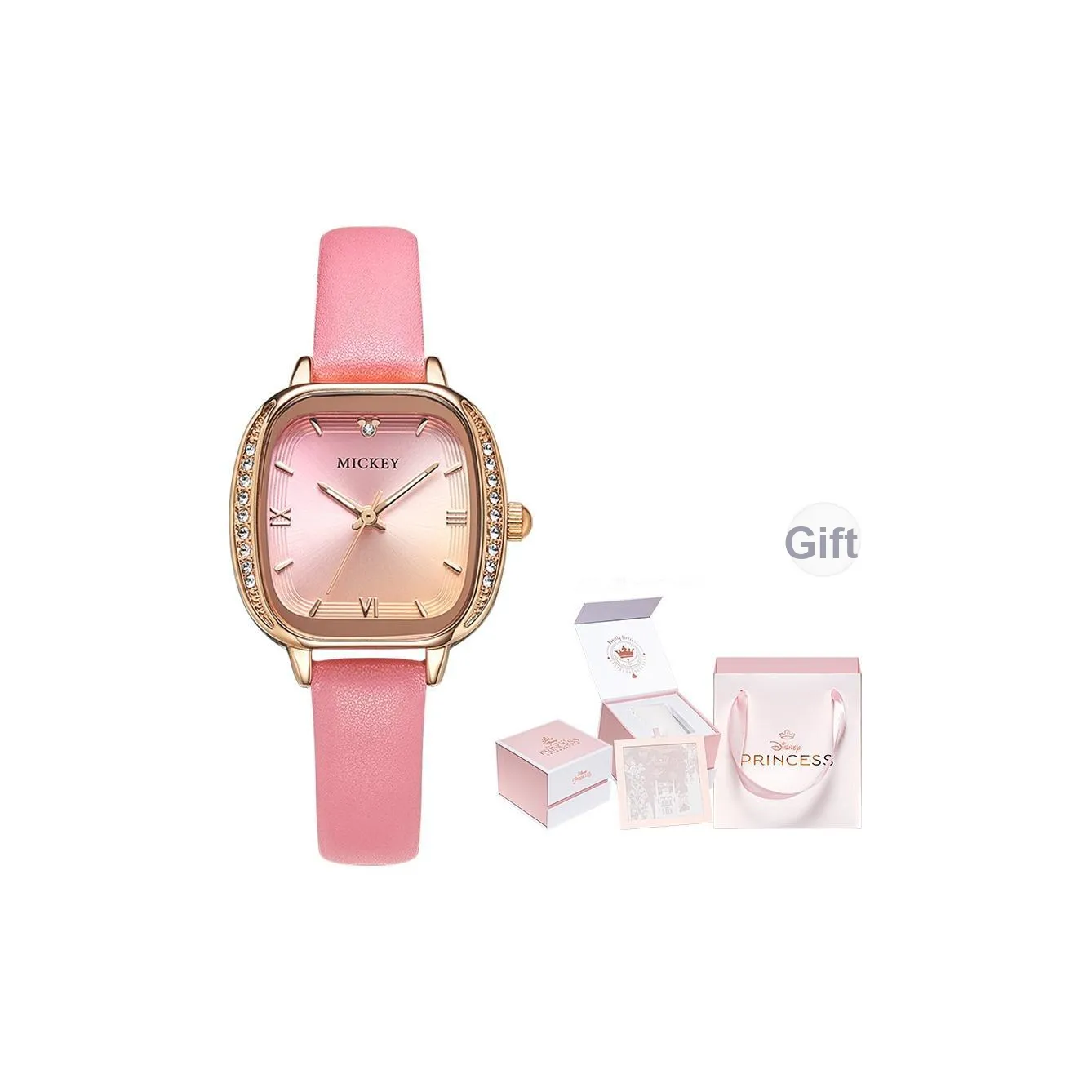 Disney Mickey Кварцевый механизм Часы Женские Белый циферблат