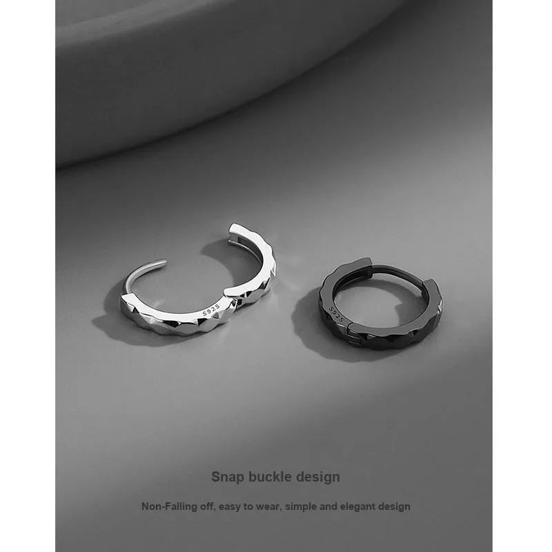 GUDUD 925 Sterling Silver Earrings Men's-3