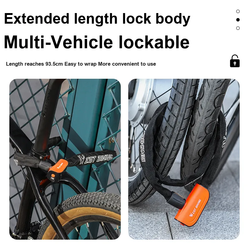 WEST BIKING Bicycle Locks Chain Lock-24