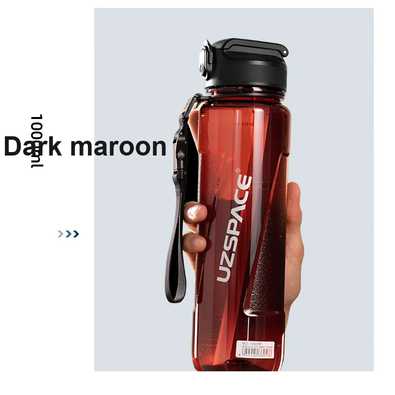 UZSPACE Outdoor Water Equipment Outdoor Water Bottle 850 1000ml Sports Fitness Tritan Material PP-17