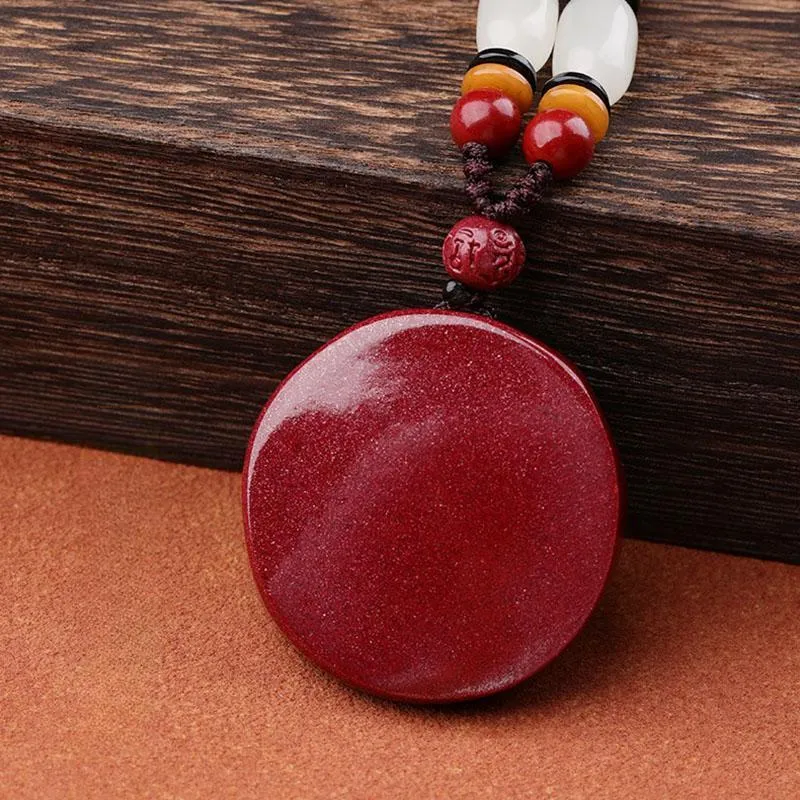 Sima Is Ethereal Reconstructed Cinnabar Jade Pendants Unisex-3