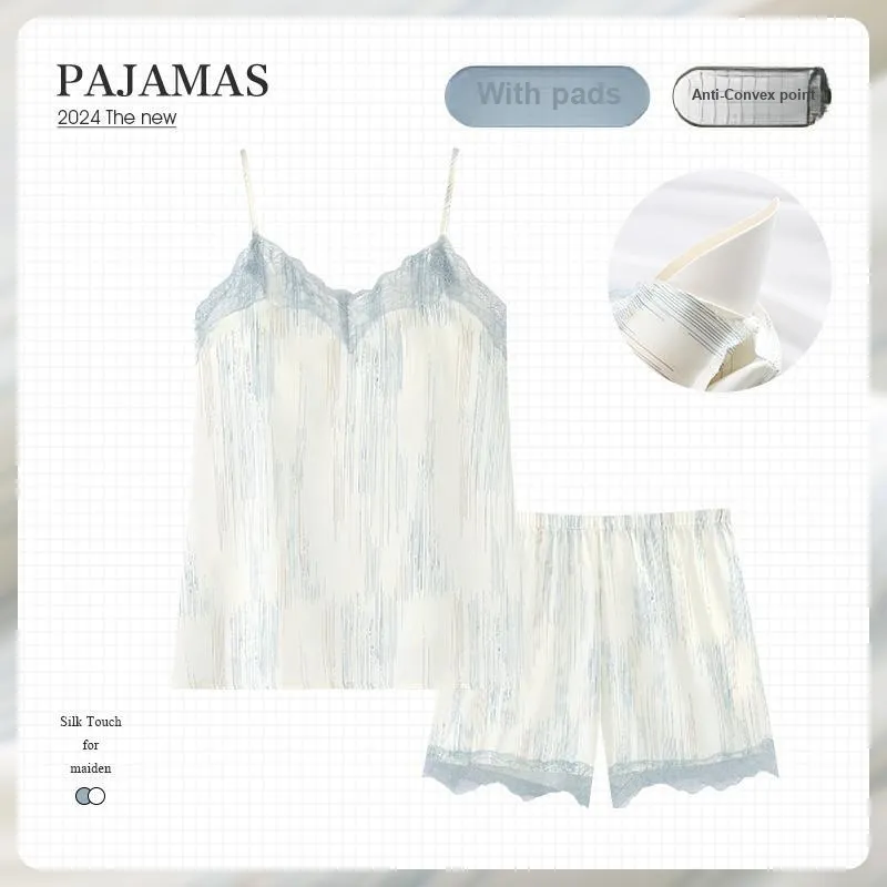 Han Ziduo Pajama Set Women's Tie Dye Blue-1