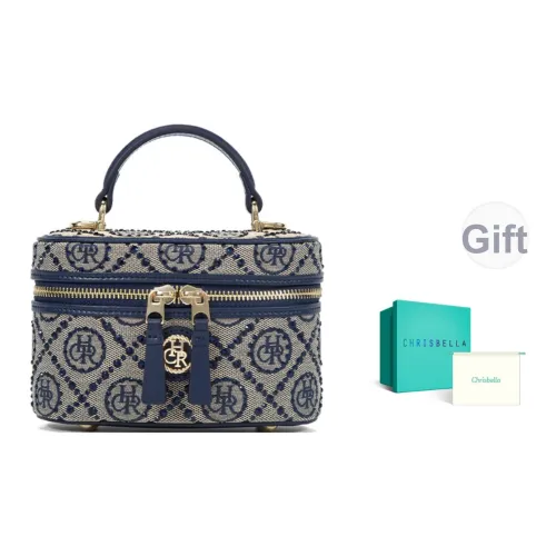 CHRISBELLA Ткань + Синтетическая кожа Сумка через плечо Стандартная Женская Синяя