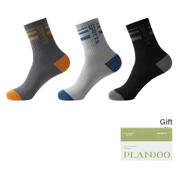 PLANDOO Mid Calf Socks Men's Shopping Bag 3 Pack