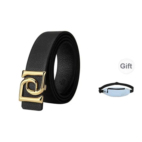 PIERRE CARDIN Top Grain Cow Leather Belts Men's Width 3.4CM