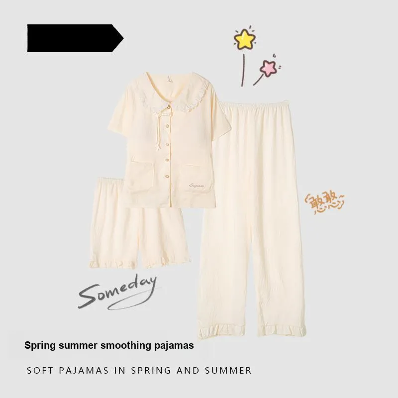 CAIHENGTONG Pajama Set Women's Pocket Letter-1