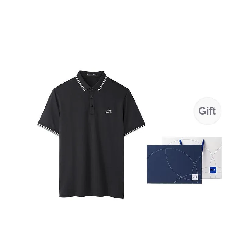 HLA The Mountain Is Not In The High Series Short Sleeved Polo Shirt Men's-36