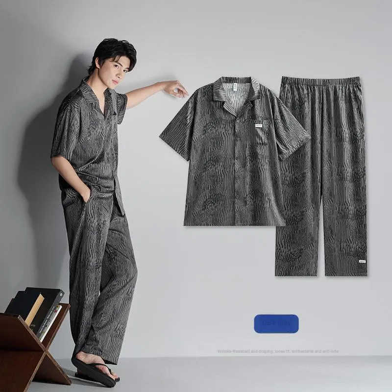 Peninsula City Pajama Set Men's Gift Box Set Dark Gray-4