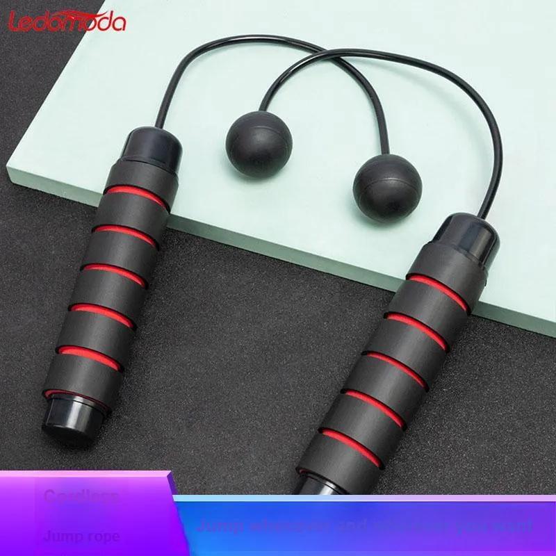 Ledomoda Fitness Training Non Countable Jump Ropes Adults EVA Outer Cotton Controller PVC Plastic Rope 3m Black-25