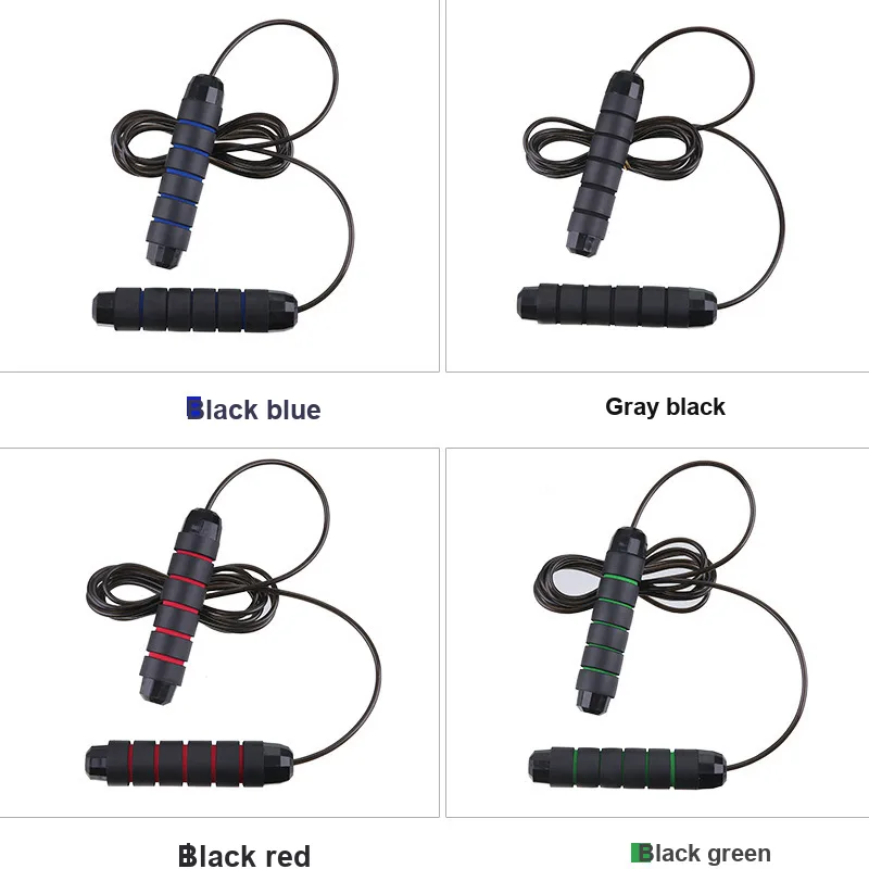 AMYUP Aerobic Fat Reduction Non Countable Jump Ropes Fitness Crowd Steel Wire Rope, Foam Controller 2.8m Black Red-5