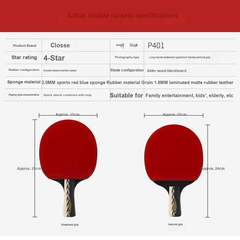 CROSSWAY Ping Pong Paddles Unisex All Wood Red-9