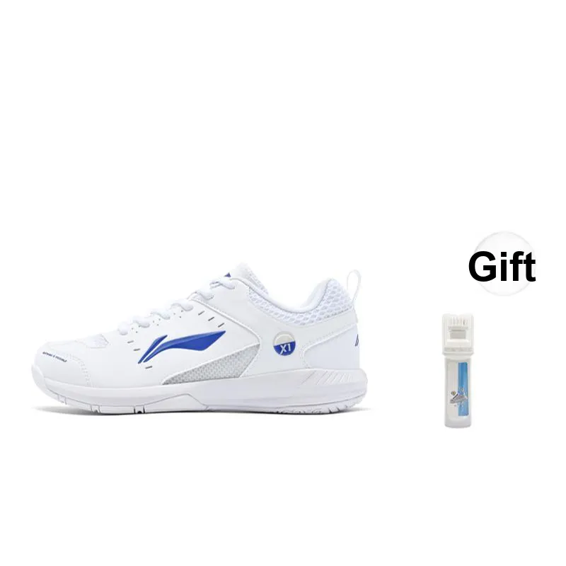 LiNing Feather Anti Slip And Wear Resistant Lightweight Low Top Badminton Shoes Unisex White Blue-6