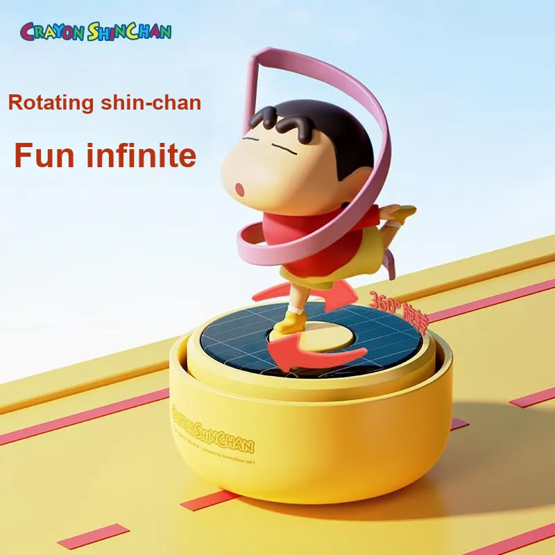 ROCK Crayon Shin Chan Solar Self Rotating Cute Plush Self Rotating Bedroom Desktop Chibi Figures-25