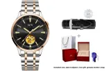 Rose Steel Band Black Dial