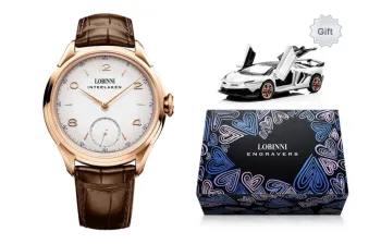 LOBINNI L Business Men's Watch Manual Mechanical Movement Cowhide Strap Watch Men's Watches White Dial