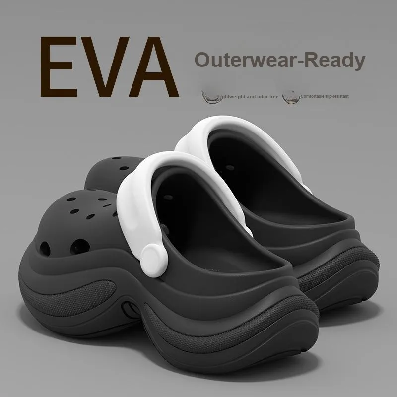ECAC Closed Toe Slippers Clogs For Women's Summer, Breathable, Lazy Platform, Slip Resistant Beach Sandals-3