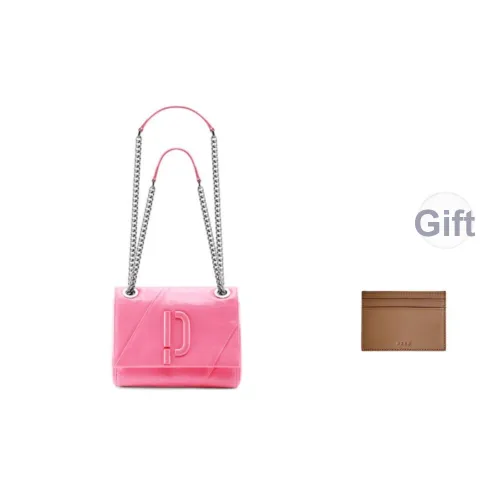 PECO Cow Leather Shoulder Bag Regular Unisex Black/Pink/White