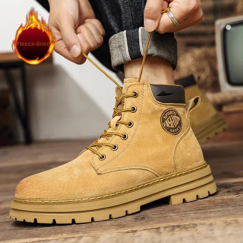 Kuding Martin Boots Unisex Gold, Khaki-9