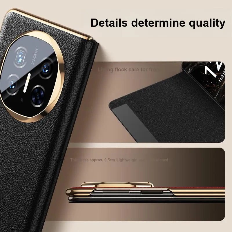 Spectatory Genuine Leather Material Phone Cases Compatible With Huawei Mate X6-3
