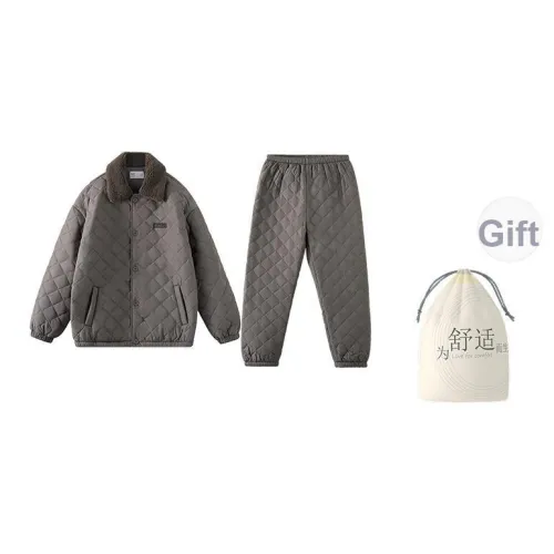 Red Beans At Home Серый Мужской Мужской Пижамные комплекты