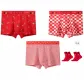 Peaceful Joy+Good Fortune and Prosperity+Flaming Red+2 Pack Prosperity Socks