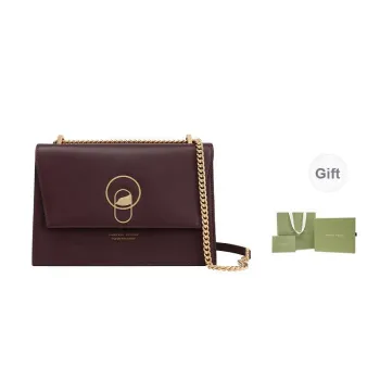 VANESSA HOGAN Cow Leather Shoulder Bag Crossbody Bag Women's Dark Red