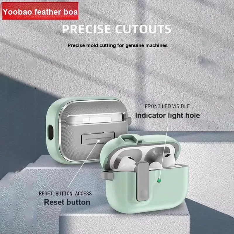 Yoobao Compatible With AirPods PC Protective Cover With Automatic Latch And Lock, Impact Resistant Headphone Cases-5