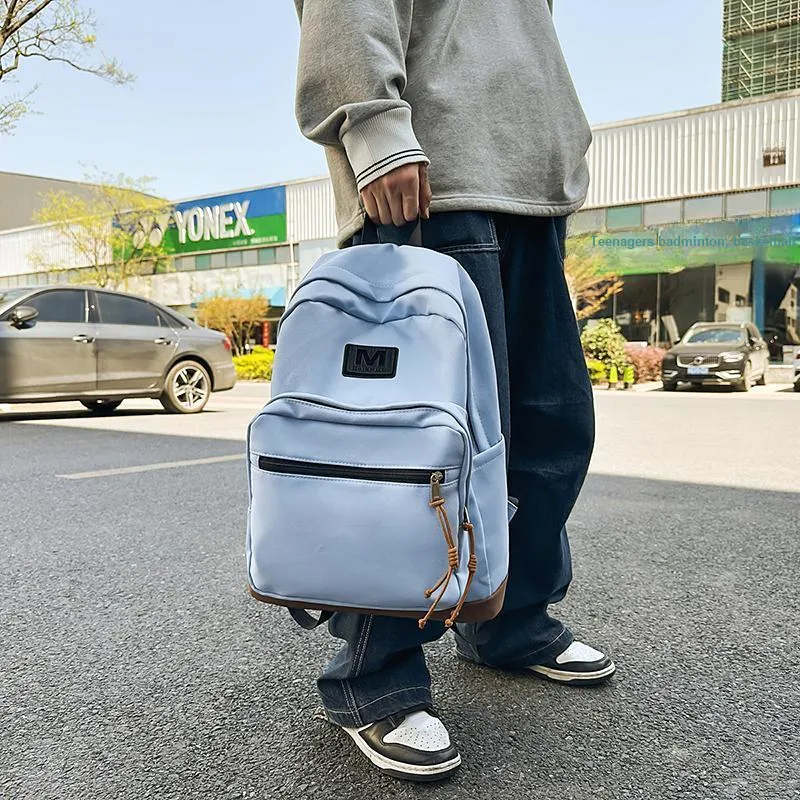Yalu Nylon Backpack Regular Unisex Gray/Orange/Blue/Red-8
