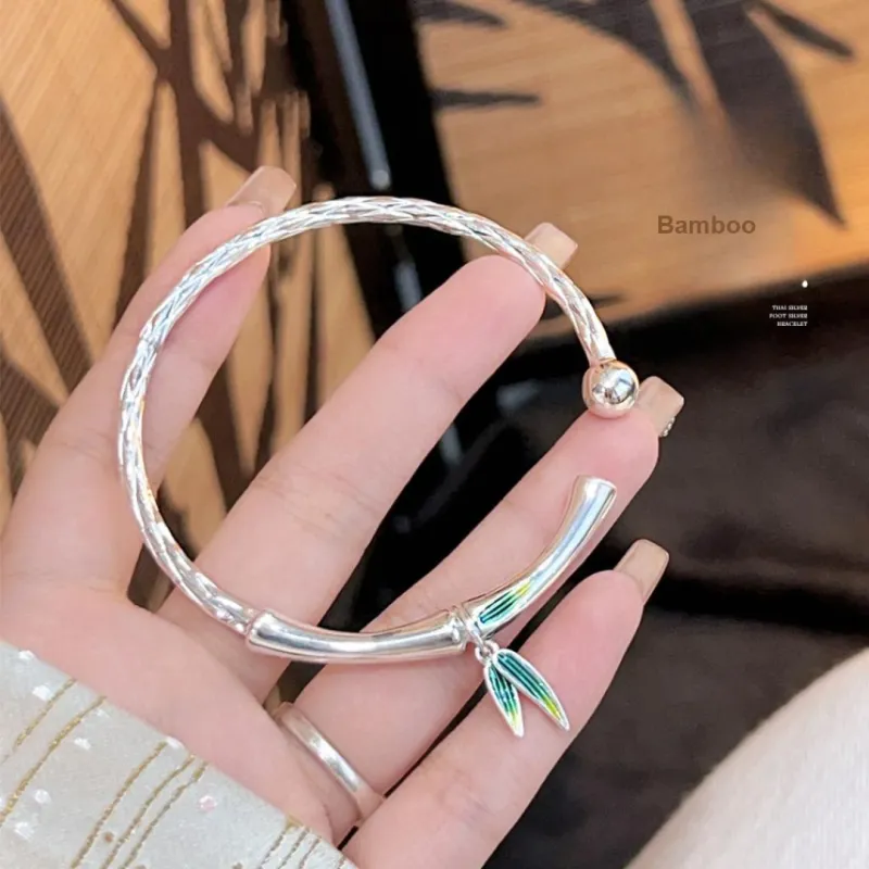 HAOYINFANG 999 Fine Silver Sterling Silver Bracelets Women's-1
