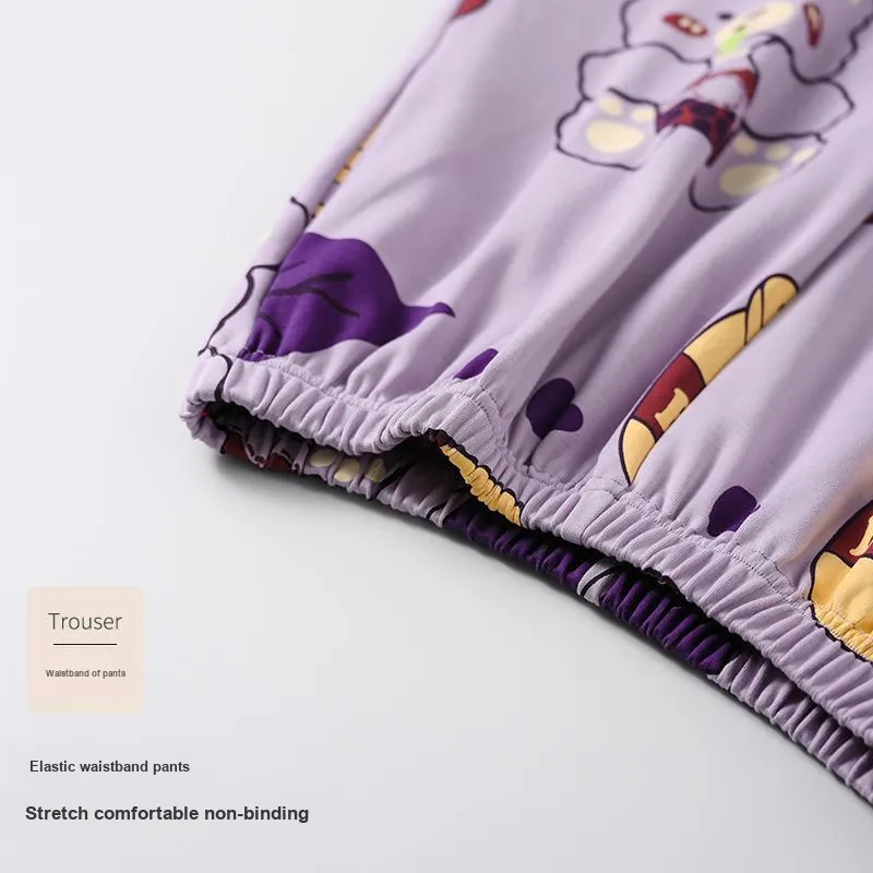 The Story Of The Flower Season Pajama Set Women's Violet-5