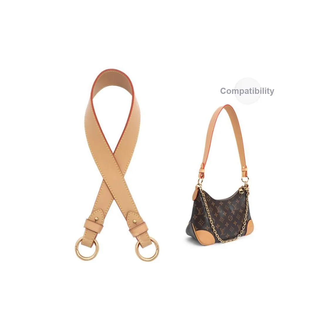Lan Bao Fan Cow Leather Strap, Sold Individually Accessories Underarm Bag Accessory Women's Beeswax