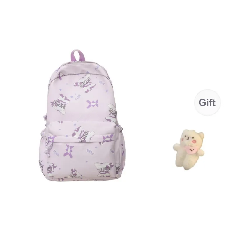 URBAN FOREST Nylon Backpack Unisex White/Color/Black Purple/Green/Lazy/Cover-10