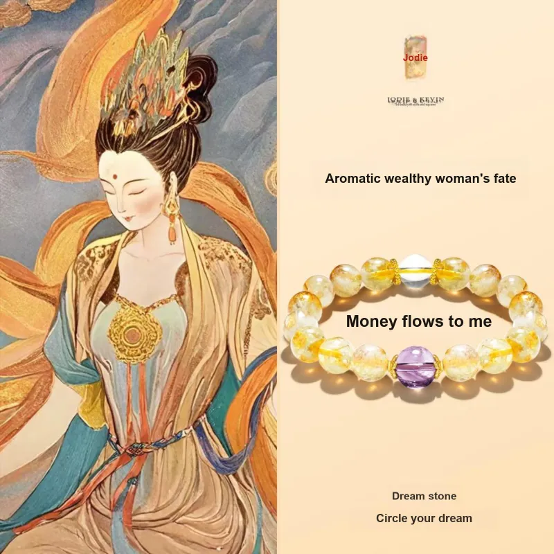 Jodie&Kevin Natural Citrine Bracelets Unisex-5