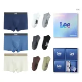 Box 3-Pack (Beige Gray+Blue+Navy Blue)+6 Pairs of Socks