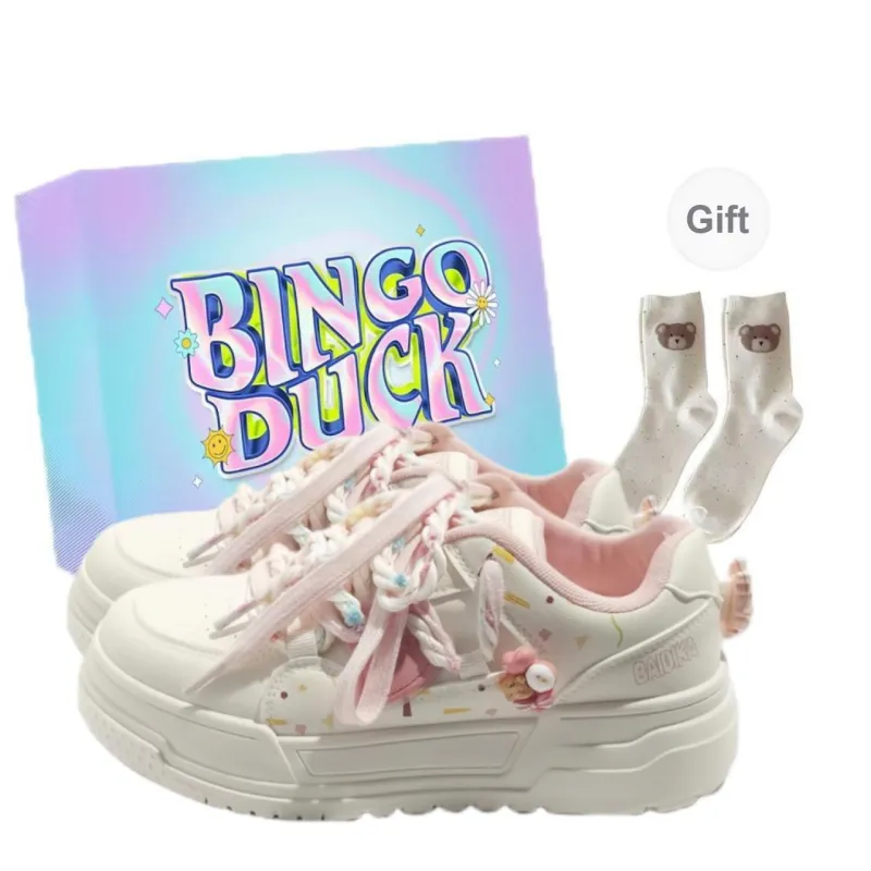 BINGO DUCK Slip Resistant And Breathable Low Top Skateboard Shoes Women's-2