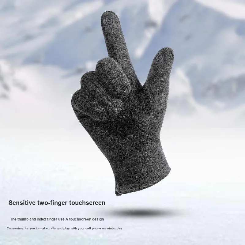 NAME.S Cashmere Knit Gloves Men's Black/Gray-2