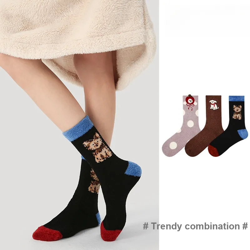 Vine Color Mid Calf Socks Unisex 3 Pack-2