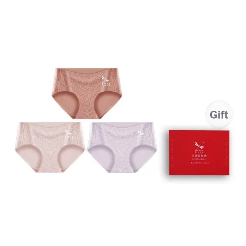 RED DRAGONFLY Cotton Panties Women's 3 Pack Gift Box Set