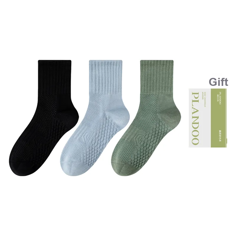 PLANDOO Mid Calf Socks Unisex Shopping Bag 3 Pack-8